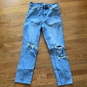 Altar'd State Light Blue Distressed Straight Leg Jeans